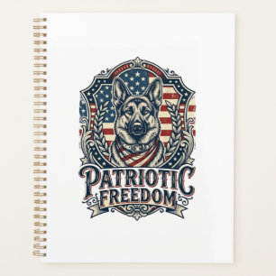 Patriotisches deutsches Schäferhund-Vektorgrafik-T Planer