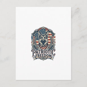Patriotisches deutsches Schäferhund-Vektorgrafik-T Postkarte