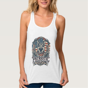 Patriotisches deutsches Schäferhund-Vektorgrafik-T Tank Top
