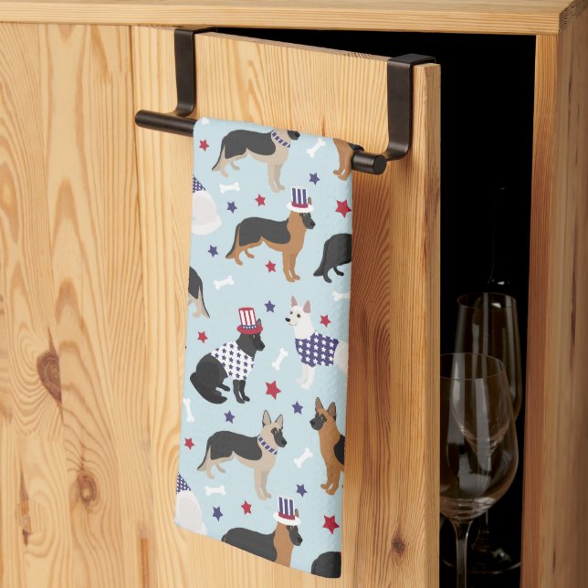 Patriotisches Deutsches Schäfermuster Geschirrtuch (Drittel gefaltet)