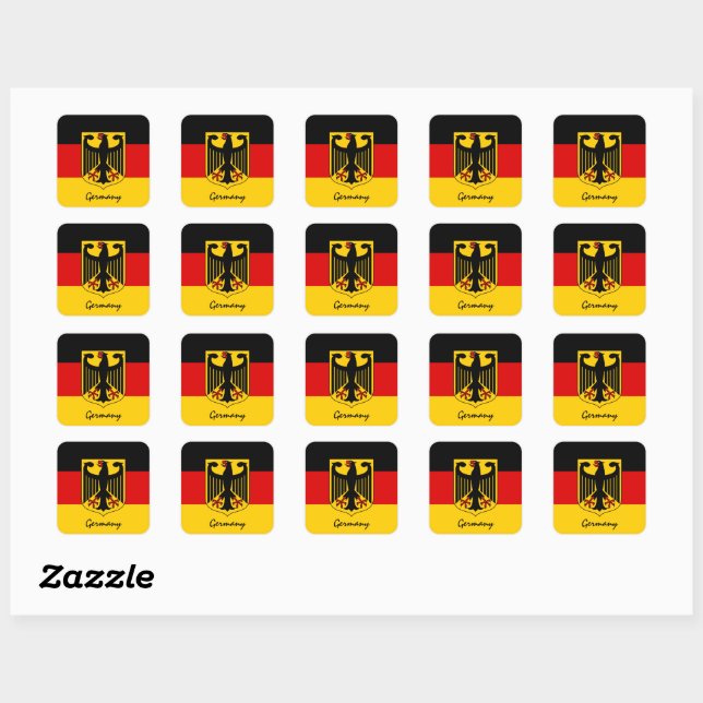 Patriotisches Deutschland & Deutsche Flagge, Urlau Quadratischer Aufkleber (Blatt)