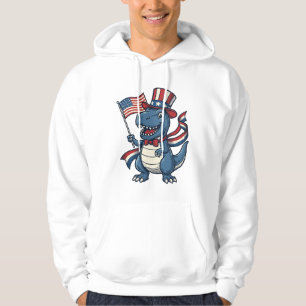 Patriotisches Dinosaurier Vintage Vektor-Shirt Des Hoodie