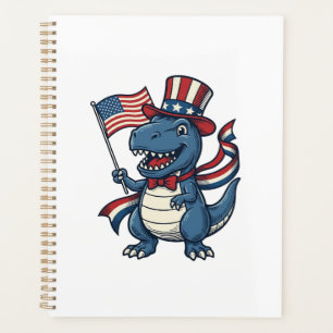 Patriotisches Dinosaurier Vintage Vektor-Shirt-Des Planer