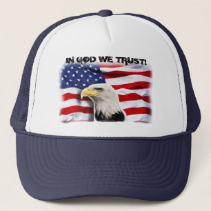 Patriotisches EAGLE u. FLAGGE Truckerkappe