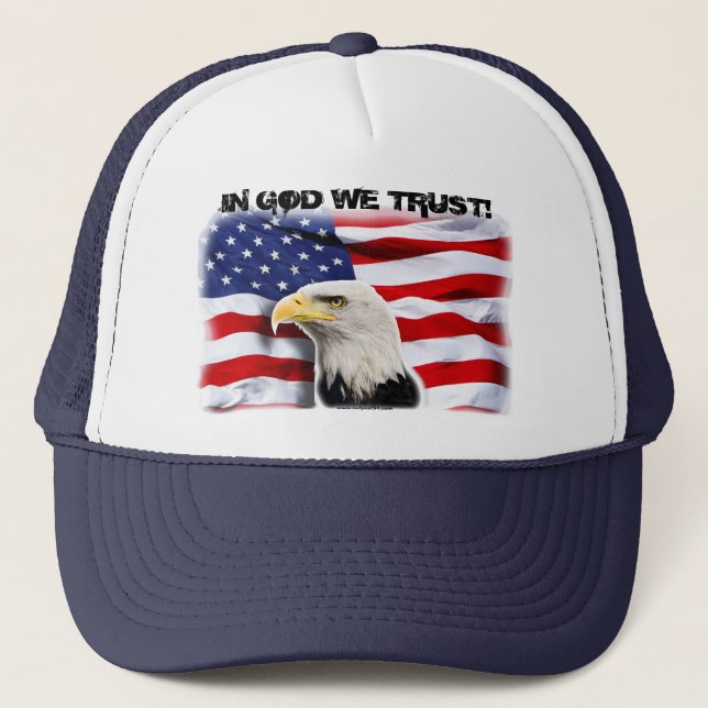 Patriotisches EAGLE u. FLAGGE Truckerkappe (Vorderseite)