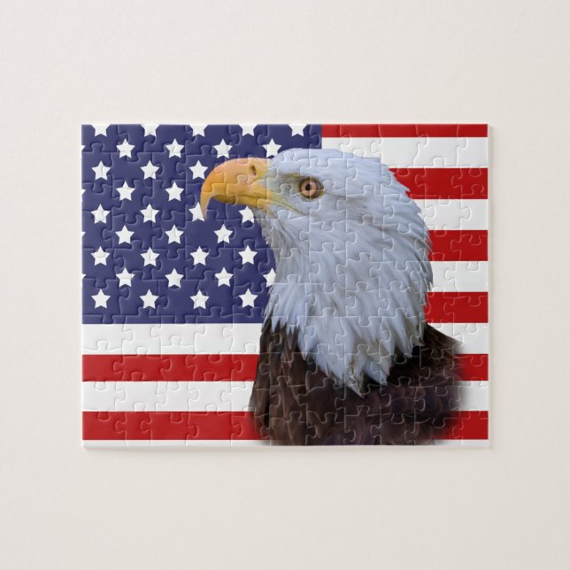Patriotisches Eagle und US-Flagge (Horizontal)