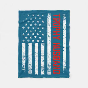 Patriotisches Ehemann-Amerikanisches-Flagge-Trophä Fleecedecke