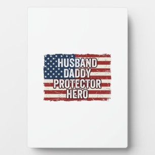 Patriotisches Ehemann Daddy Beschützer Held Flagge Fotoplatte