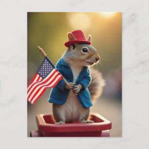 Patriotisches Eichhörnchen Feiertagspostkarte