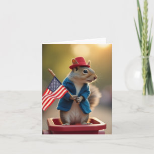 Patriotisches Eichhörnchen Karte