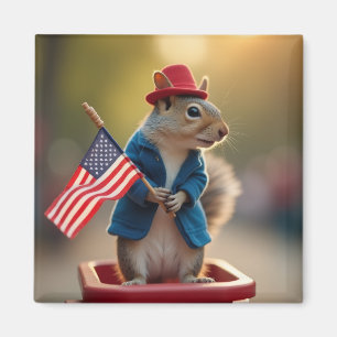 Patriotisches Eichhörnchen Magnet