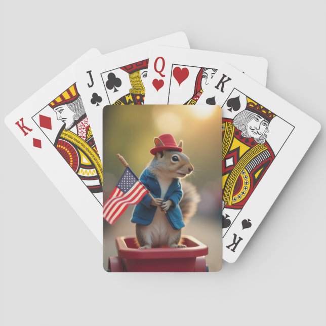 Patriotisches Eichhörnchen Spielkarten (Rückseite)