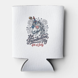 Patriotisches Einhorn 4. Juli Freedom Fly Shirt_1 Dosenkühler