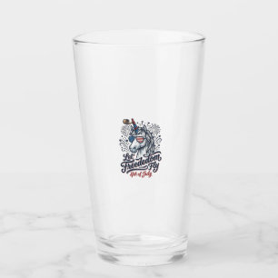 Patriotisches Einhorn 4. Juli Freiheit Fliegt Shir Glas