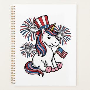 Patriotisches Einhorn-Feuerwerk-Shirt-Design_1 Planer