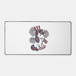 Patriotisches Einhorn-Feuerwerk-Shirt-Design_1 Schreibtischunterlage