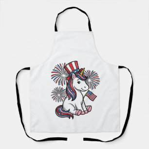 Patriotisches Einhorn-Feuerwerk-Shirt-Design_1 Schürze
