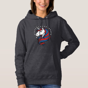Patriotisches Einhorn Vintage Gravur Vektor Design Hoodie