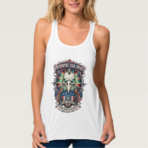 Patriotisches Ende der Tage Adler Schädel Zombie A Tank Top