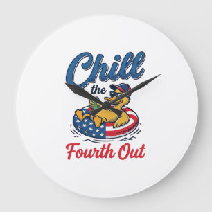Patriotisches Enten-T-Shirt-Design zum Abkühlen am Große Wanduhr