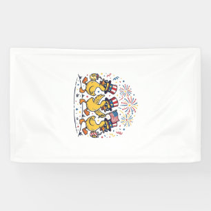 Patriotisches Enten-Trio Vintage 4. Juli-Shirt Des Banner