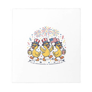 Patriotisches Enten-Trio Vintage 4. Juli-Shirt Des Notizblock