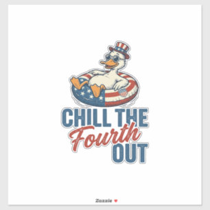 Patriotisches Enten-Viertes-Juli- Floatie-Shirt-De Aufkleber