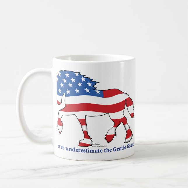Patriotisches Entwurfs-Pferd Kaffeetasse (Links)