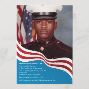 Patriotisches Fahnen-Militär sendet weg vom Party Einladung