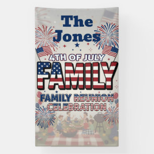 Patriotisches Familienfeier-Design zum 4. Juli Banner