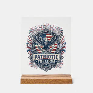 Patriotisches Feuerwerk Festival Vektorgrafik T-Sh Acrylschild