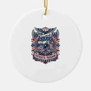 Patriotisches Film Kameramann Vektorgrafik T-Shirt Keramik Ornament