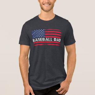 Patriotisches Flaggen-Baseball-Vater Tri-Blend Shirt