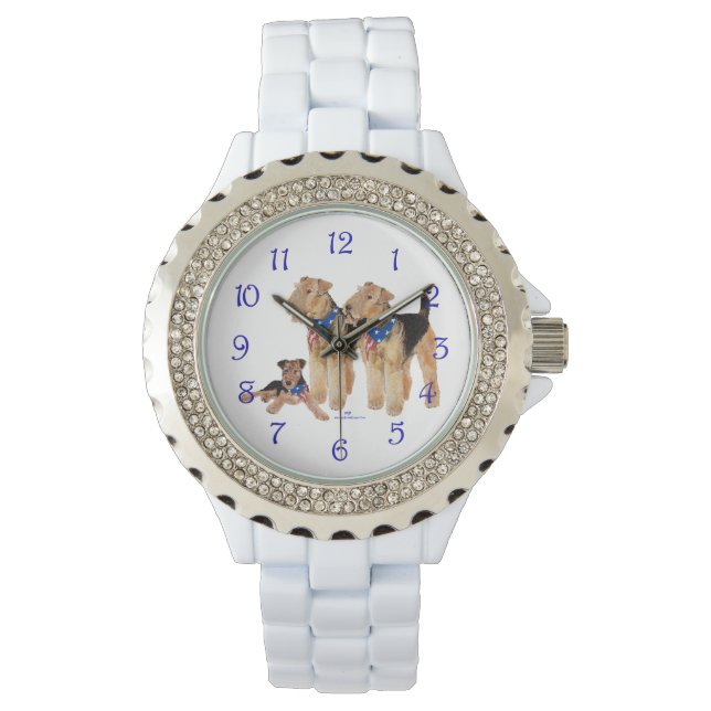 Patriotisches Flaggentrio Armbanduhr (Vorderseite)