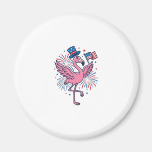 Patriotisches Flamingo-Feuerwerk Vektor-Design_1 Magnet