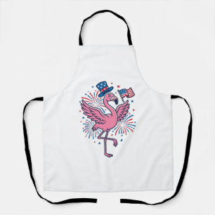 Patriotisches Flamingo-Feuerwerk Vektor Design_1 Schürze