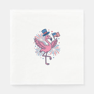 Patriotisches Flamingo-Feuerwerk Vektor Design_1 Serviette
