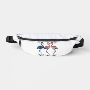 Patriotisches Flamingo-Trio Vintage-Stich-Design_1 Bauchtasche