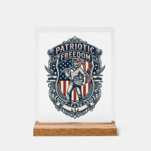 Patriotisches Flohmarkt-Finder Vector Grafik T-Shi Acrylschild