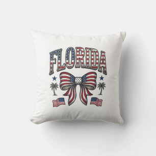 Patriotisches Florida Vintage-Schleife Fourth of J Kissen