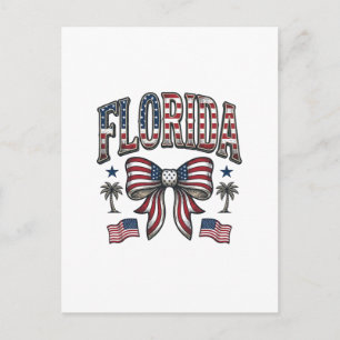 Patriotisches Florida Vintage-Schleife Fourth of J Postkarte