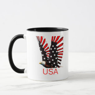 Patriotisches Flugdesign eines Weißkopfseeadlers Tasse