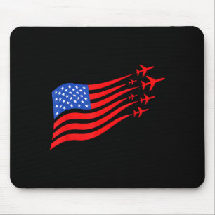Patriotisches Flugzeug Amerikanische Flagge USA Ku Mousepad