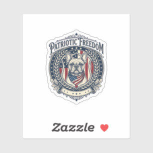 Patriotisches Französische Bulldogge Vektorgrafik Aufkleber