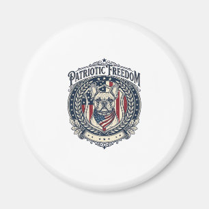 Patriotisches Französische Bulldogge Vektorgrafik  Magnet