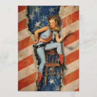 Patriotisches freches Cowgirl-am 4. Juli Party