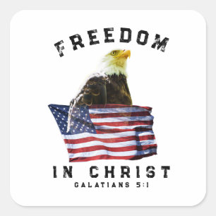 Patriotisches Freiheit Christentum Quadratischer Aufkleber