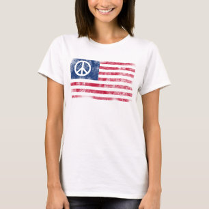 Patriotisches Friedenssymbol auf der amerikanische T-Shirt