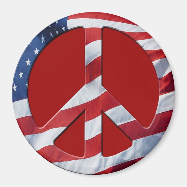 Patriotisches Friedenssymbol - US-Flagge kein Krie Magnet (Vorne)