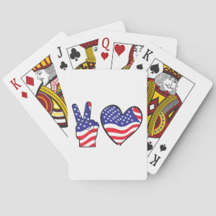 Patriotisches Friedenszeichen und Herz Spielkarten
